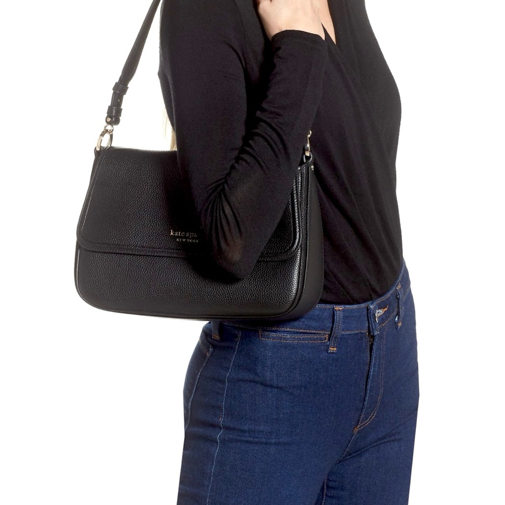 kate spade Black Leather Shoulder Bag with Gold Hardware - Picture 12 of 14